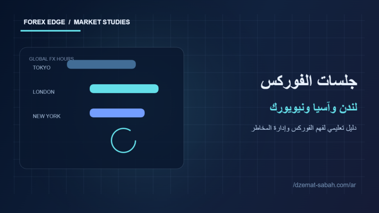 مخطط يجمع جلسات التداول في الأسواق العالمية