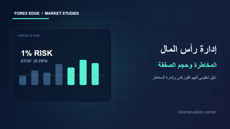 رسم توضيحي لإدارة المخاطرة وحجم العقد في الفوركس